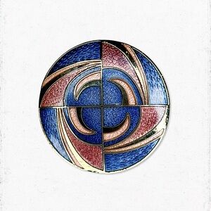 6377. Cloisonne Purple Vintage Brooch